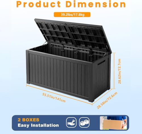 180 Gallon Outdoor Storage Box Waterproof