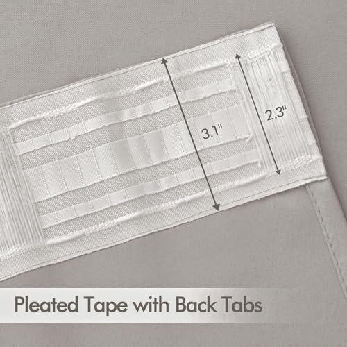Cobblestone Back Tab Blackout Curtains 52x120 Inch Long 2 Panels Set (2 Count)