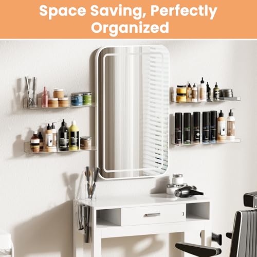 4 Pcs 15" Acrylic Shelves for Wall Storage and Organizer (4 Count)