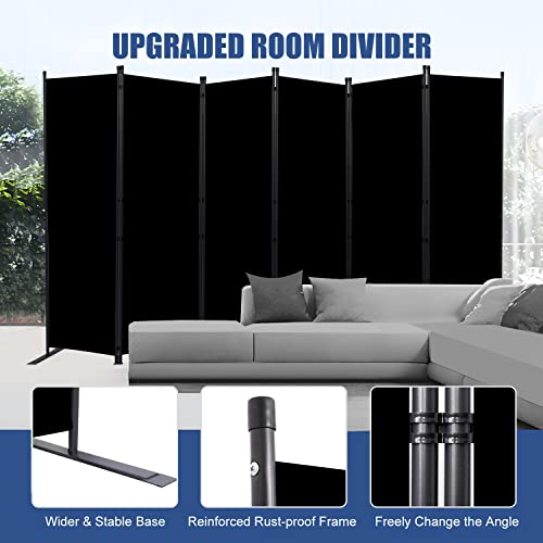 6 Panel Wide Room Divider Wall Screen for Room Separation
