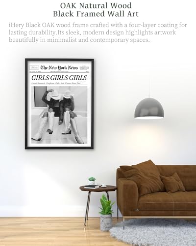 12x16in Girls Just Wanna Have Fun Framed Newspaper Wall Art
