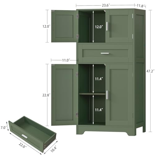 Bathroom Floor Storage Cabinet with Adjustable Shelf