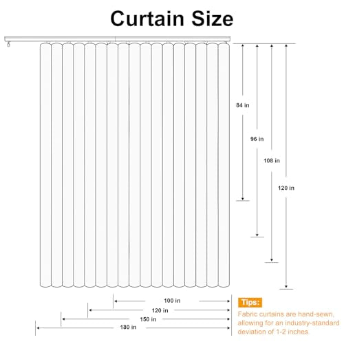 Room Divider Curtains Blackout Floor to Ceiling Curtain with Hook Wall Mount Sliding Door Curtains Ceiling Mount Extra Wide Curtain Wall Divider for Room Separation