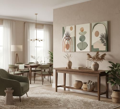 3 Pcs Mid Century Modern Boho Abstract Canvas Wall Art 16x24in (3 Count)