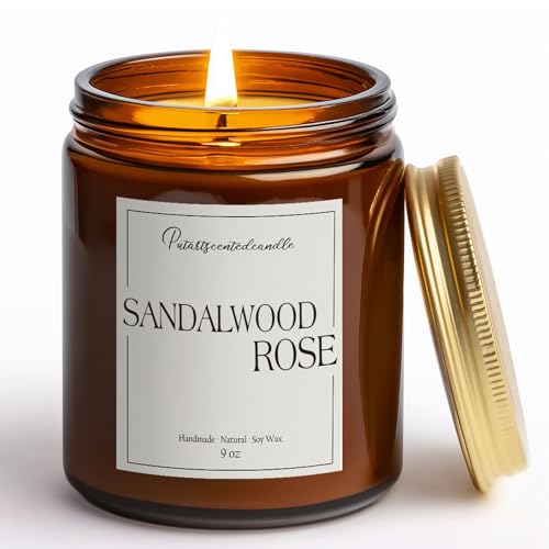 Sandalwood Rose Scented Candle for Home (14 Ounce)