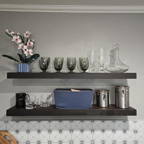 Joel’s Antiques 42 Inch Wooden Floating Shelves for Wall