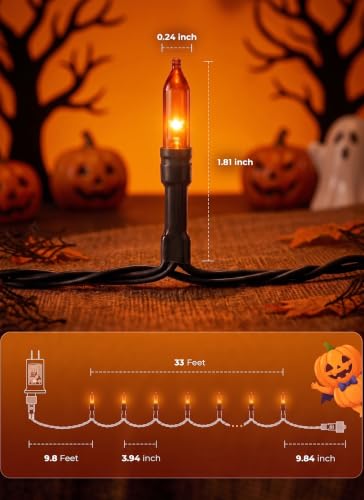 2Pack Orange Outdoor Halloween Lights