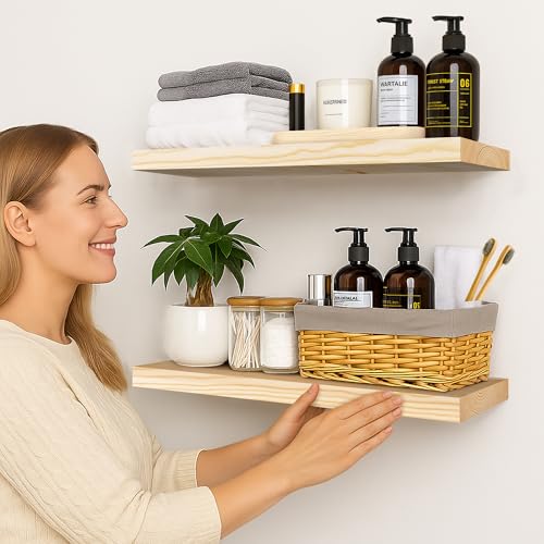Wood Floating Shelves 24 inch (2 Count)