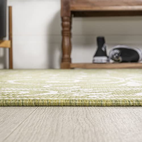 Vintage Filigree Indoor Outdoor Area Rug 3X5 Green