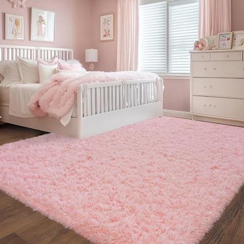 Ultra Soft Pink Rugs for Bedroom 6x9 Feet (54 Sq Ft)