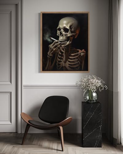 Skull Smoking Ciggarettes Poster Art Print