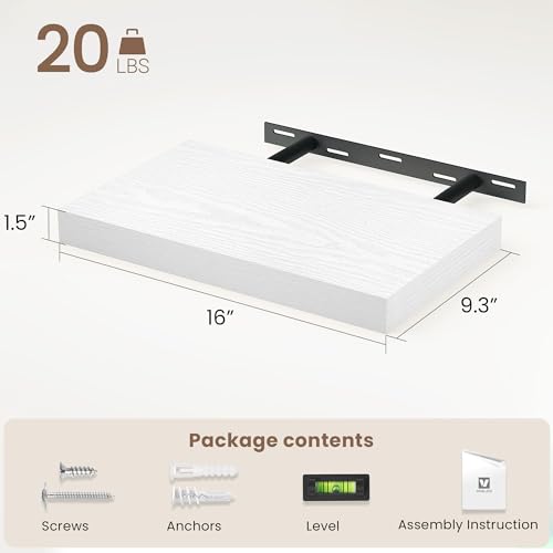 Floating Shelves 9 inch Deep 16”Long Set of 2 (2 Count)