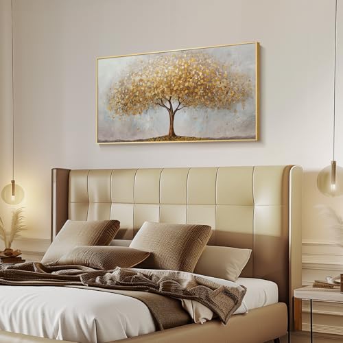 Large Framed Gold Tree of Life Wall Art for Living room