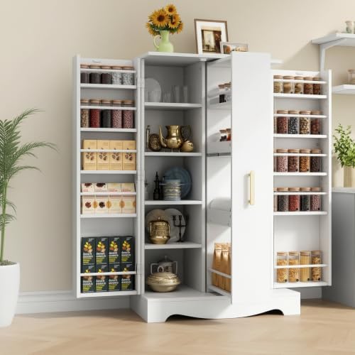 47“ Kitchen Pantry Cabinet Storage with Pull Out Drawer