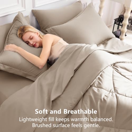 King Comforter Set 102"x90" Khaki