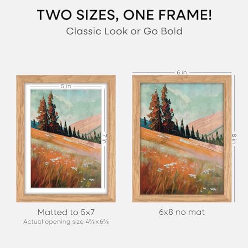 6x8 Natural Oak Picture Frame