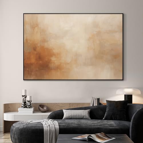 46"x72" Extra Large Framed Wall Art Beige Abstract Minimalist Neutral Illustration for Home Living Room Bedroom Decor