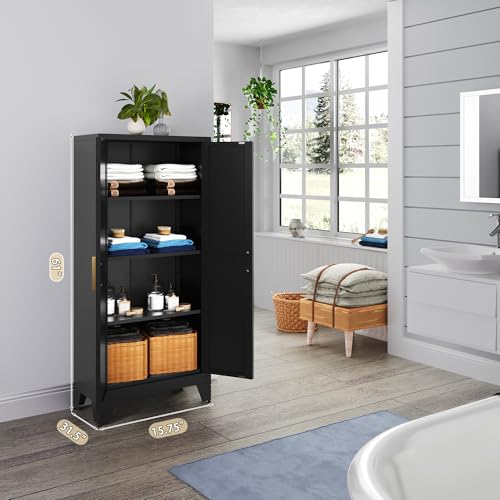 61" Tall Farmhouse Metal Pantry Cabinet