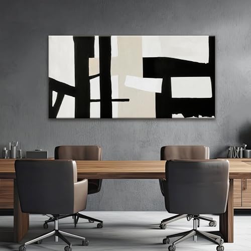 Canvas Art Wall Decor Black White Abstract Wall Art For Living Room 24 x 48