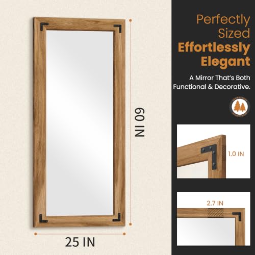 Wood Framed Full Length Mirror for Wall