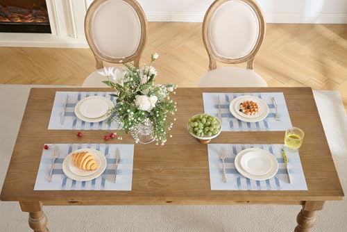 Geometric Print Blue Placemats Set of 6 (2.83 Count)