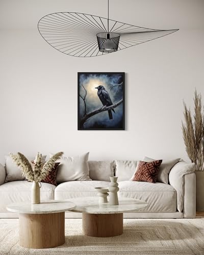 Crow under the Moonlight Unframed Poster Art Print