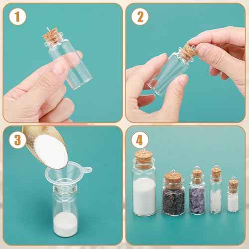 45 Pcs Spell Jar Mini Glass Potion Bottles Cork Stopper (98 Count)