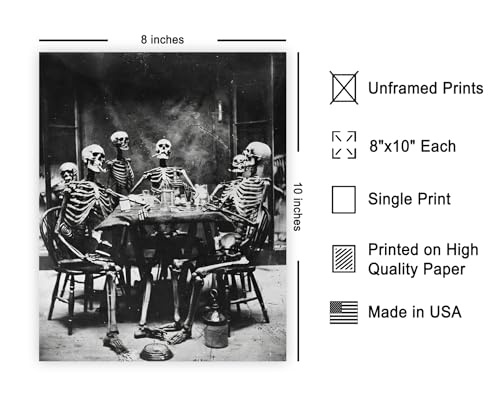 Vintage Skeletons Smoking Poster