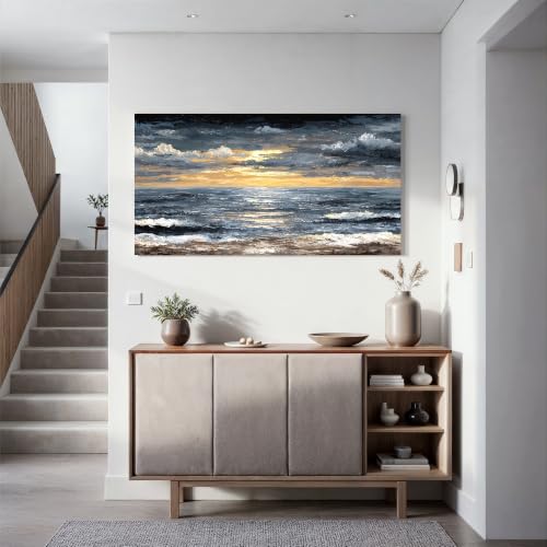 Canvas Wall Art Decor Wall Art Pictures for Living Room Abstract Coastal Wall Art Prints Modern Landscape Wall Art Decorations Abstract Canvas Art Wall Decor Bedroom Office Decor 20" X 40"