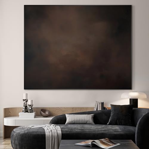 60"x72" Extra Large Framed Wall Art Dark Brown Abstract Moody Illustration for Home Living Room Bedroom Decor