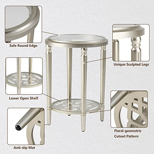 Set of 2 Modern Round End Table (2 Count)