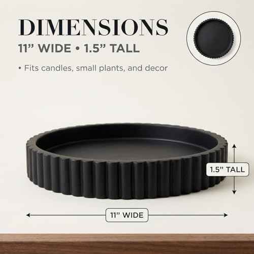 Black Round Tray for Home Decor