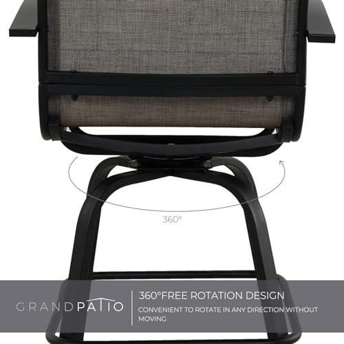 Outdoor Swivel Bar Stools Set of 2 with Armrests (2 Count)