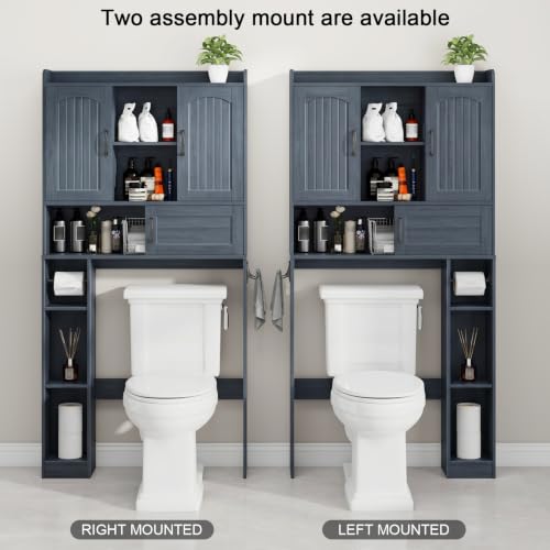 Over The Toilet Cabinet with 2 Barn Doors & Sliding Door