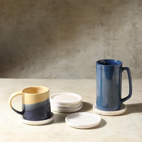 Marble Coasters Set of 6 with Raised Edges (25 Count)