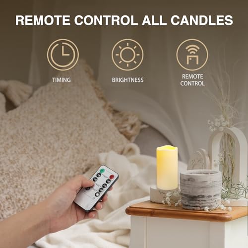 Outdoor Plastic flameless Candles with Remote Control and Timer (12 Count)