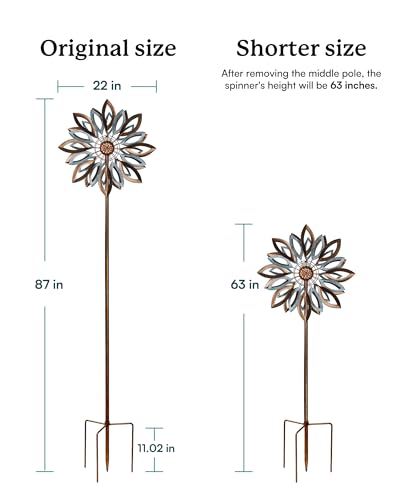 Yard Garden Wind Spinners with Solar Lights