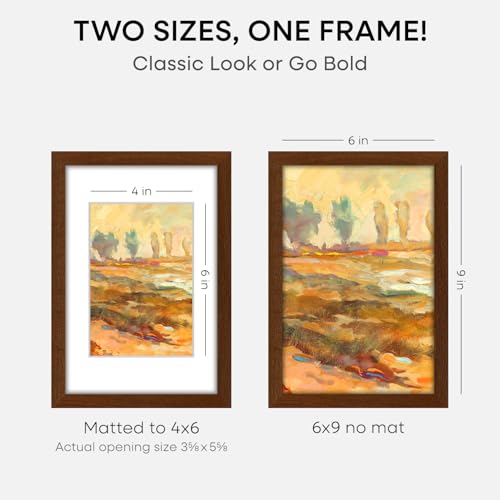 6x9 Brown Oak Picture Frame
