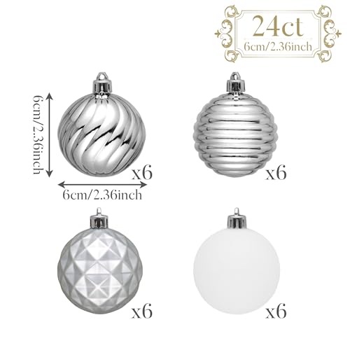 Christmas Ornaments Tree Decorations Set (24 Count)