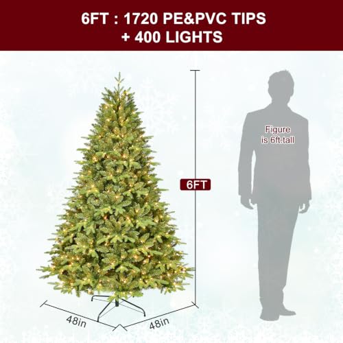 6.5FT Prelit Artificial Christmas Tree