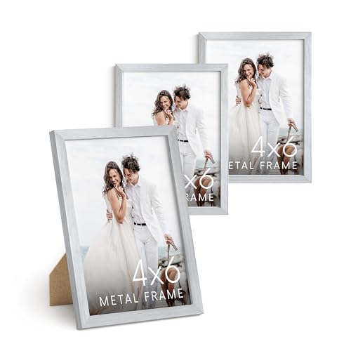 4x6 Silver Metal Picture Frames (3 Count)