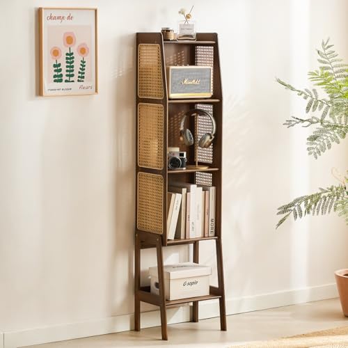 Bamboo Rattan Bookcase with Cabinet (3 Count)