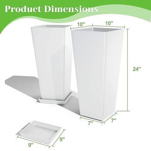 Set of 2 Tall Outdoor Planters for Climbing Plants (2 Count)