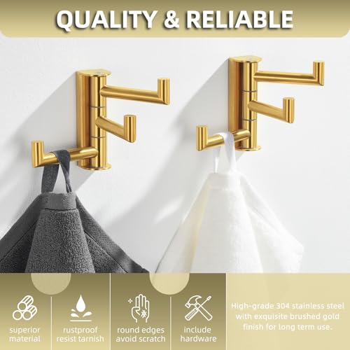 Towel Hooks Swivel Bathroom Hook (2 Count)