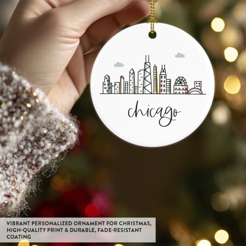 Round Ceramic Porcelain Christmas Tree Ornament Keepsake Gift