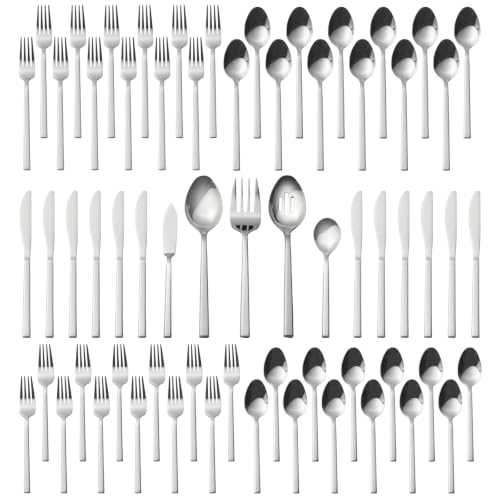 Cube 65 Piece Forged Stainless Steel Flatware Set Cutlery Set with Utensil (12 Count)