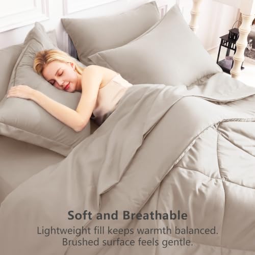 King Comforter Set 102"x90" Linen