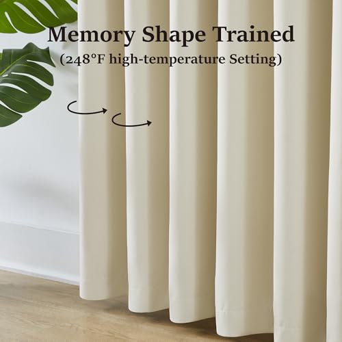 Cream Pinch Pleated Blackout Curtains 90 Inches Long (2 Count)