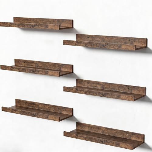 Floating Shelves for Wall Decor and Storage (6 Count)