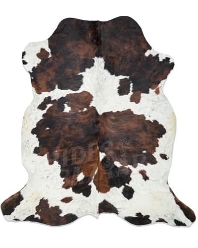 Tricolor Cowhide Rug Classic Brown
